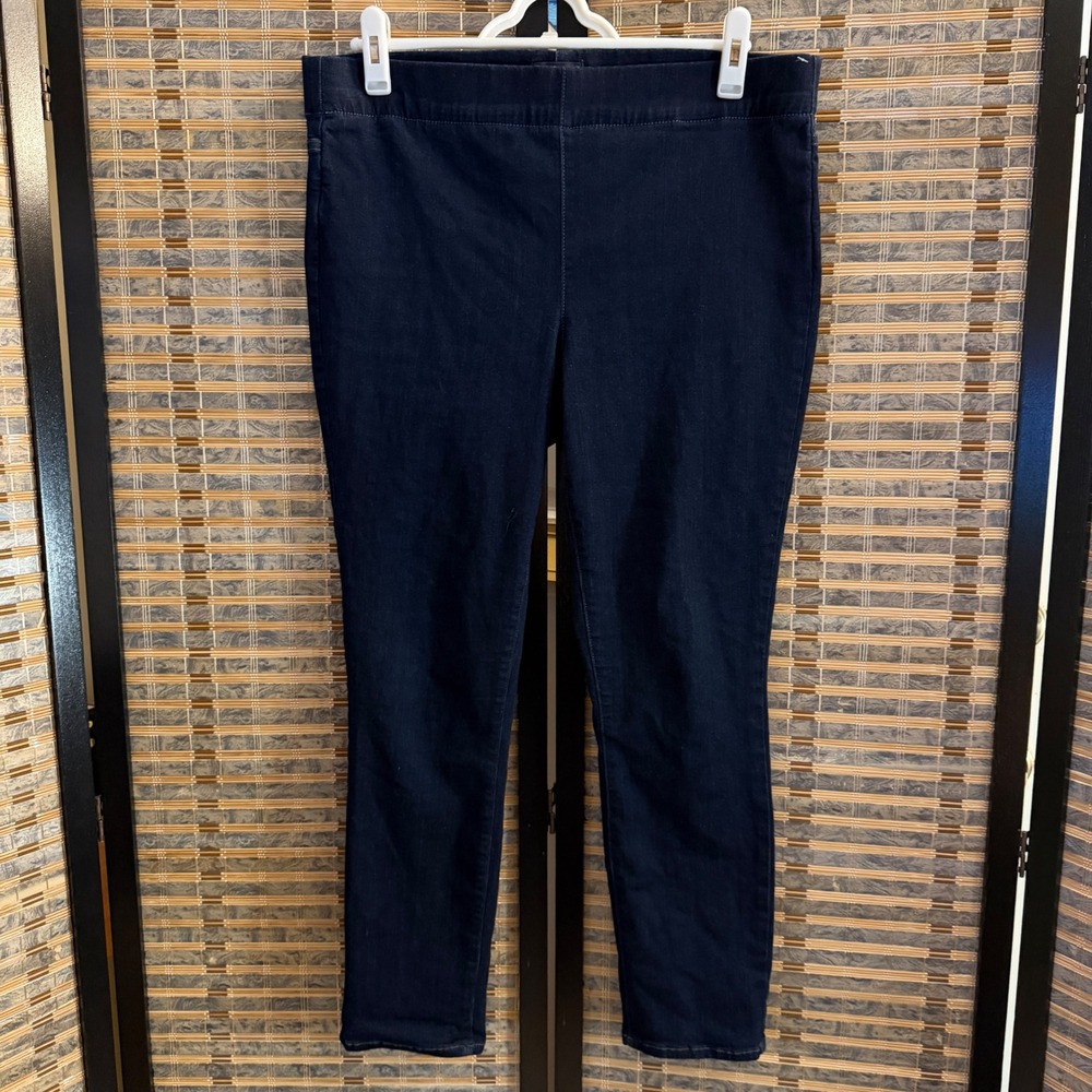 NYDJ Pull On Leggings Women 12 Dark Wash Lift Tuck Denim Jeggings MAERPA2405